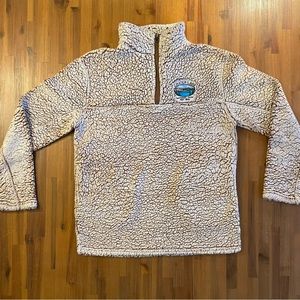 Thrifted sherpa quarter zip small crater lake sweatshirt